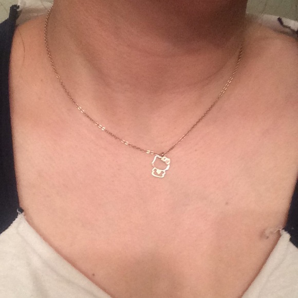 18k rose gold filled hello kitty necklace - Picture 2 of 6